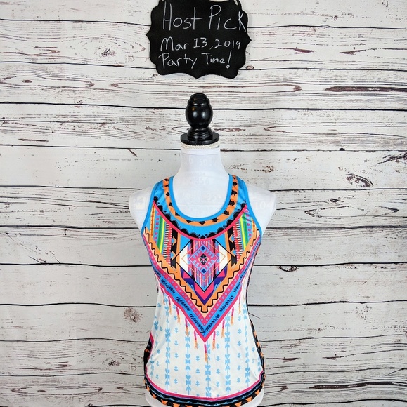 ππVibrant colorful BOHO Tank top - Picture 3 of 4